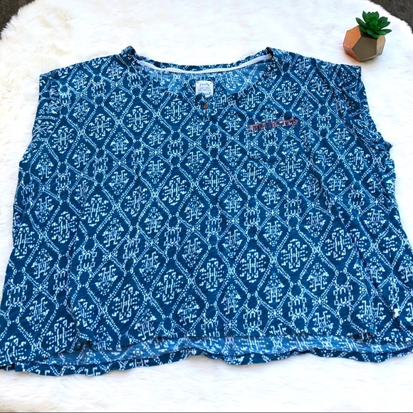 Lucky Brand Tops - Lucky Brand Sleeveless Blue Blouse 2X